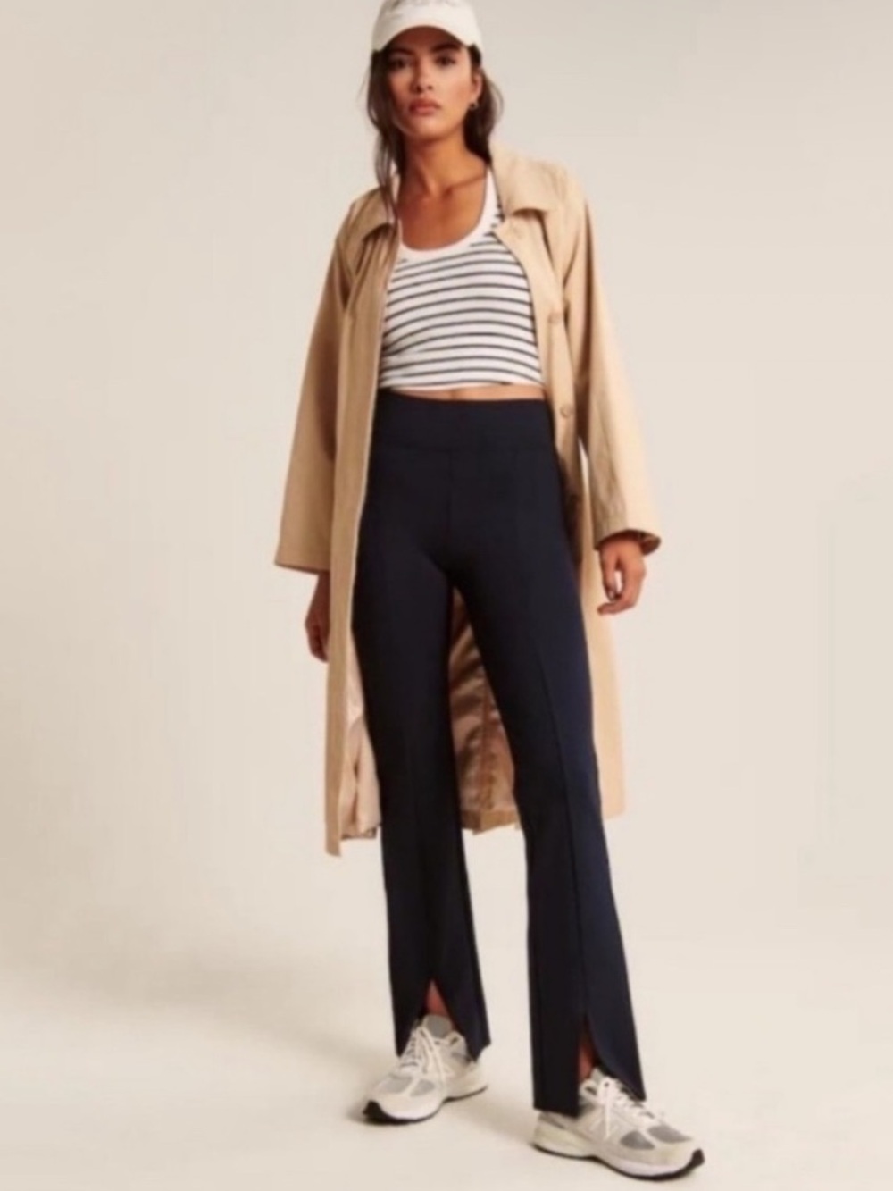 Abercrombie and Fitch Black Stretchy Ponte Split Slit Flare Hem Leggings Pants